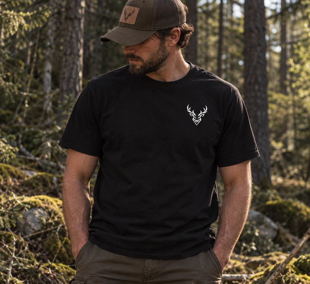 Waidmannsheil – Jäger T-Shirt mit Hirsch Backprint