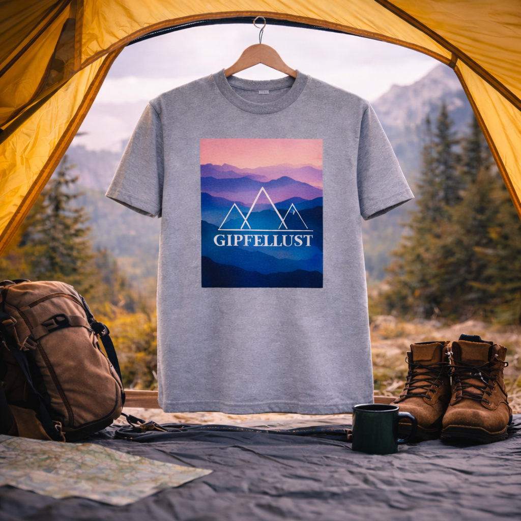 Mountain Vibes Shirt – Minimalistisches Berg T-Shirt Herren – Alpine Outdoor Tee – Hiking Adventure Shirt – Gipfel Wander Geschenk