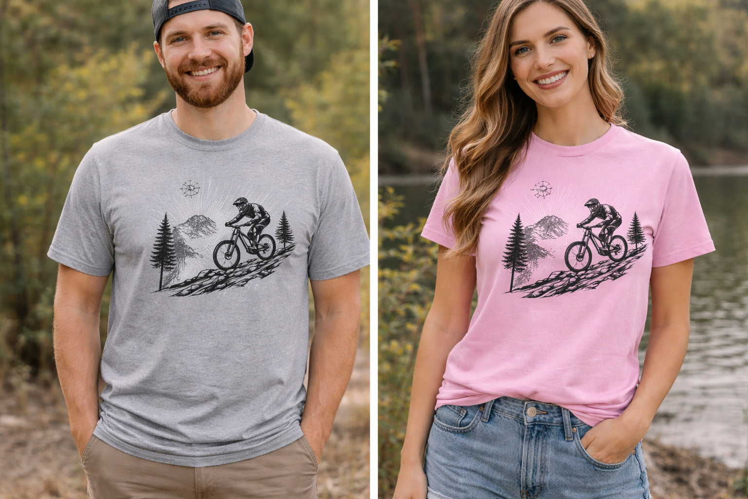 Mountain Bike Shirt – Downhill Biking T Shirt – Trail Riding Graphic Tee – Biker Gift for Cyclist – Outdoor MTB Top