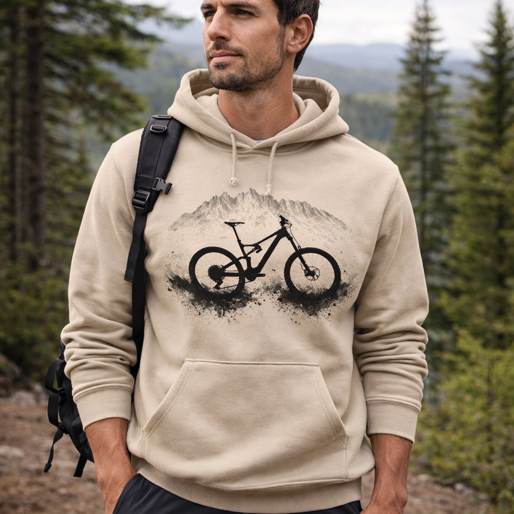 Cycling Hoodie – Mountain Biking Sweatshirt – Bike Lover Gift – MTB Rider Pullover – Downhill Trail Biker Hoodie