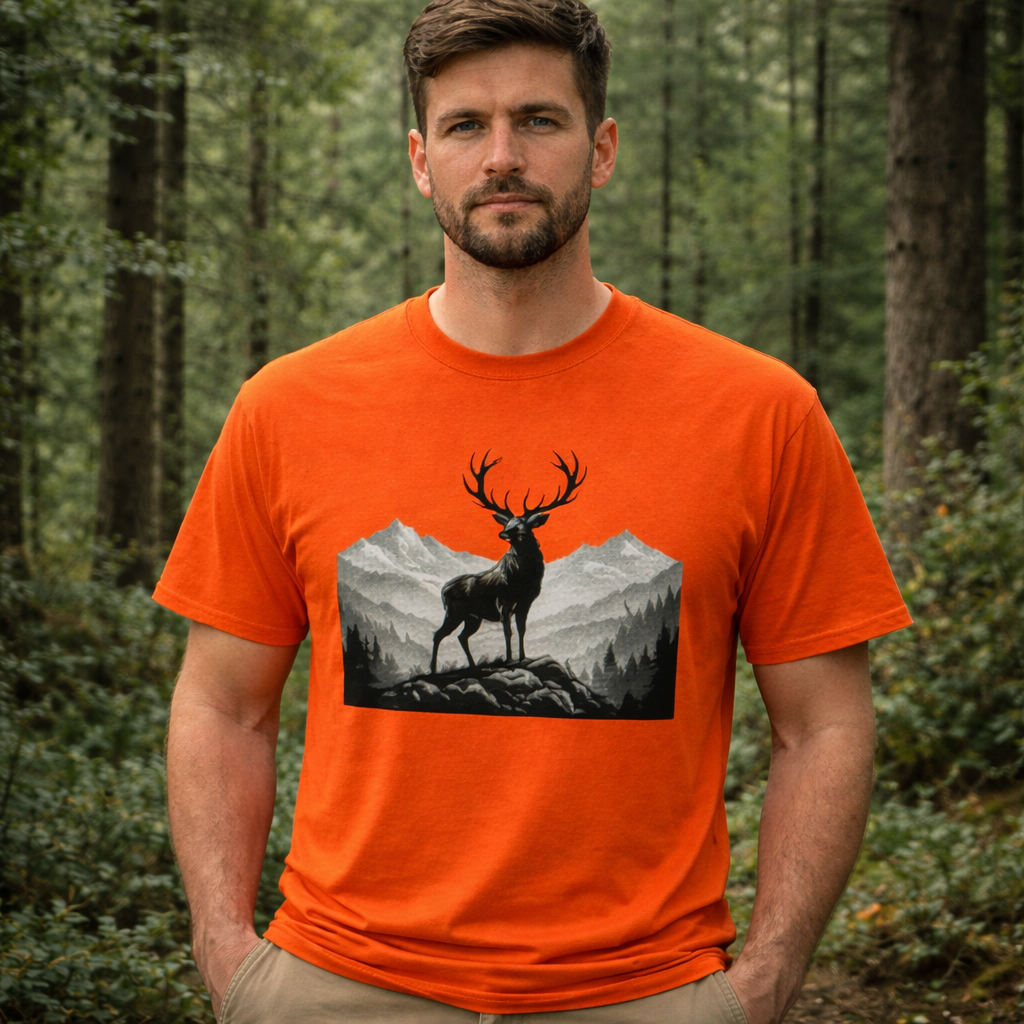Jäger T-Shirt Herren – Hirsch im Wald | Jagd Shirt & Geschenk für Jäger