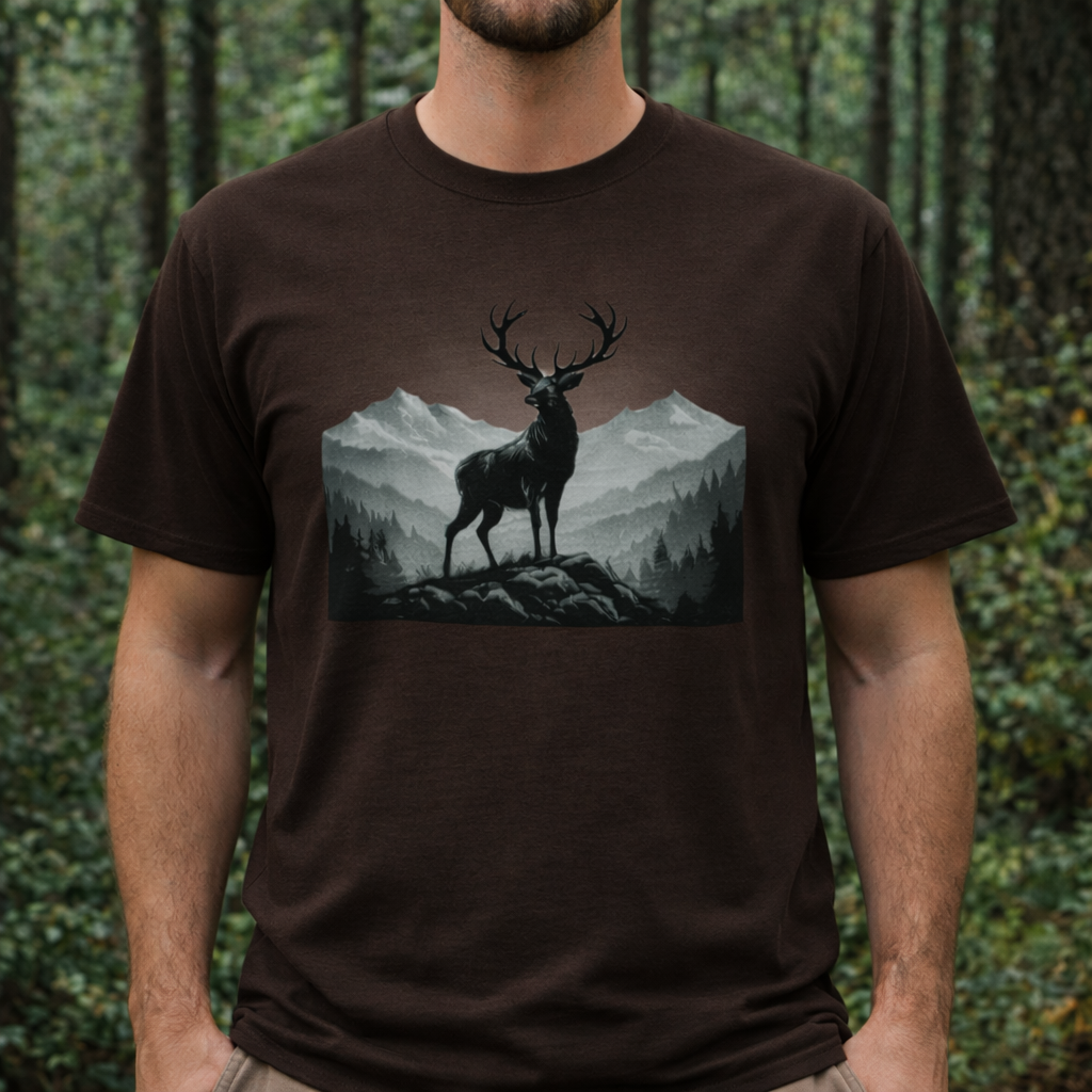 Jäger T-Shirt Herren – Hirsch im Wald | Jagd Shirt & Geschenk für Jäger