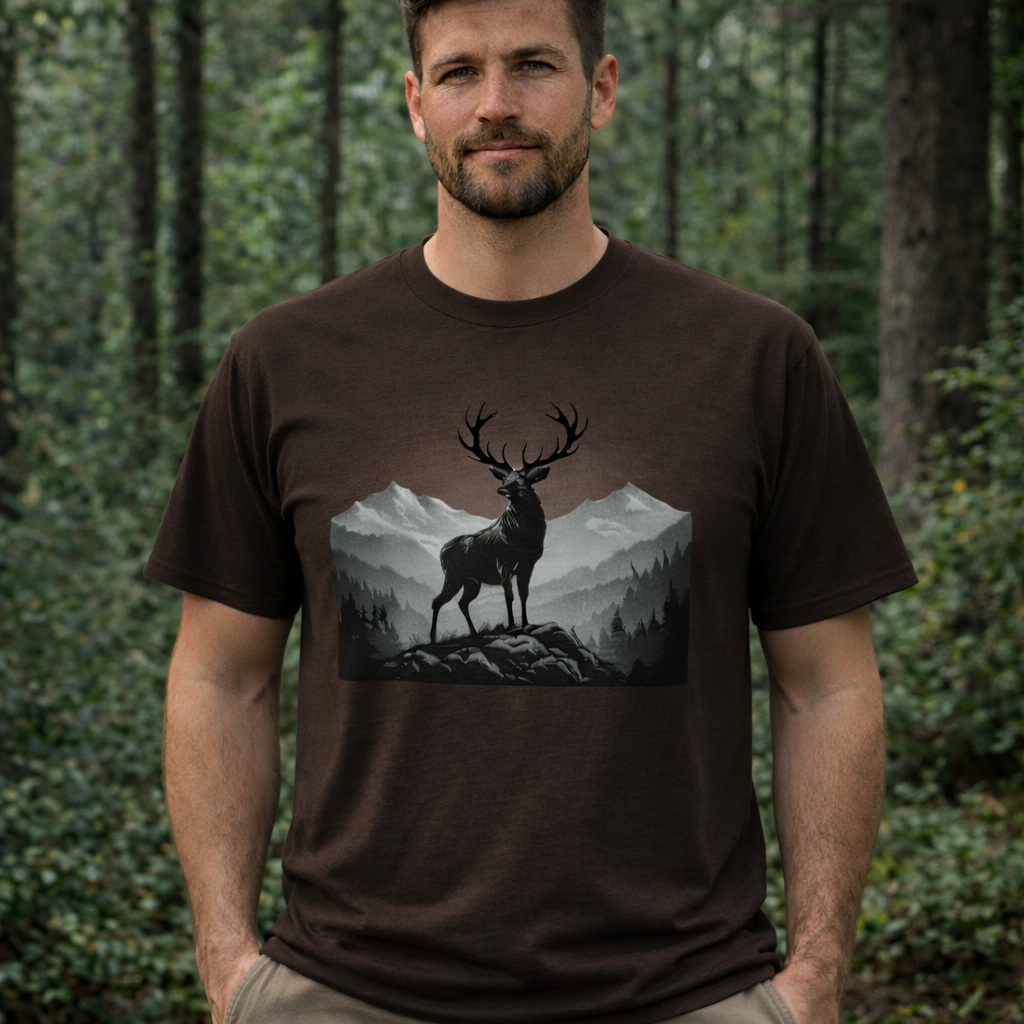 Jäger T-Shirt Herren – Hirsch im Wald | Jagd Shirt & Geschenk für Jäger