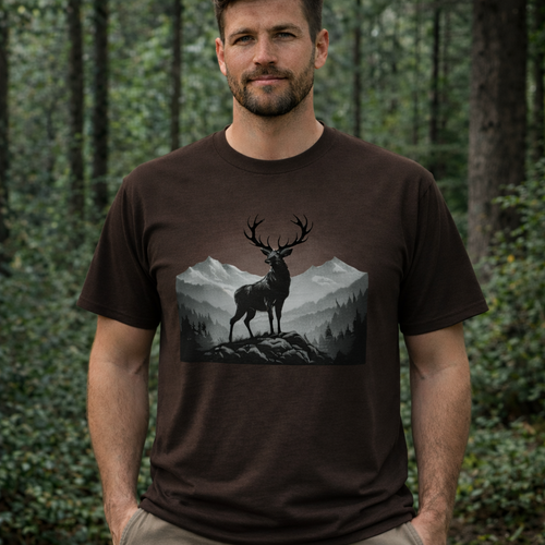 Jäger T-Shirt Herren – Hirsch im Wald | Jagd Shirt & Geschenk für Jäger