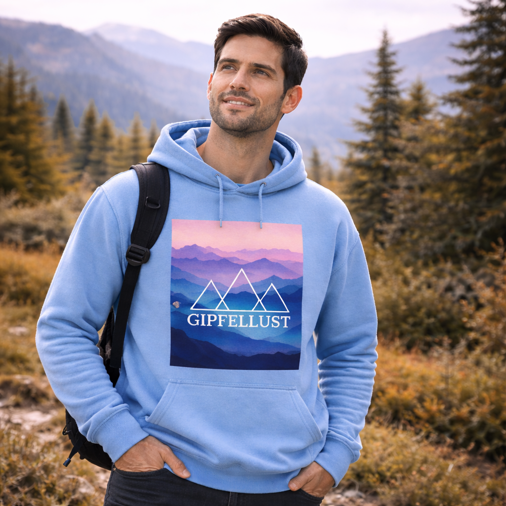 Mountain Hoodie – Unisex Outdoor & Hiking Pullover – Nature Adventure Wear – Gipfellust