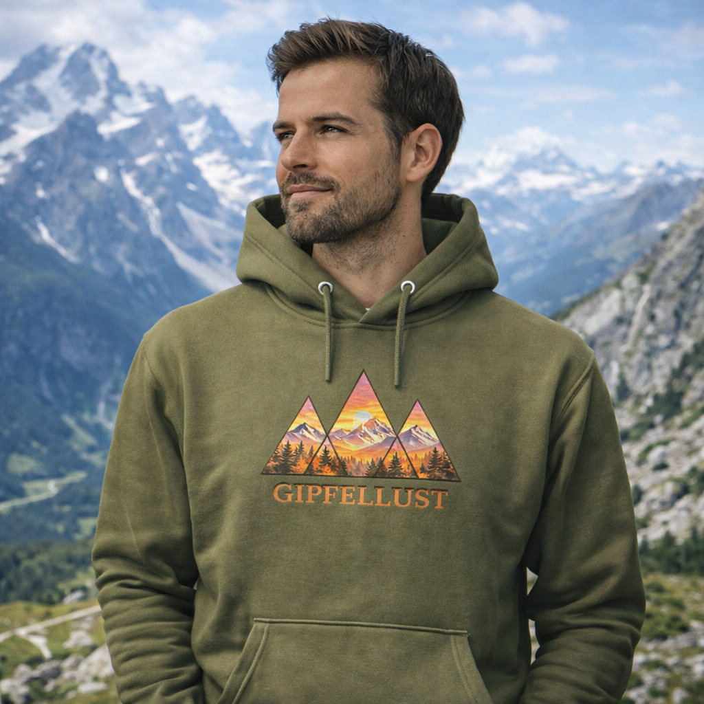 Unisex Hoodie mit Mountain Design – Outdoor, Wandern & Adventure Wear