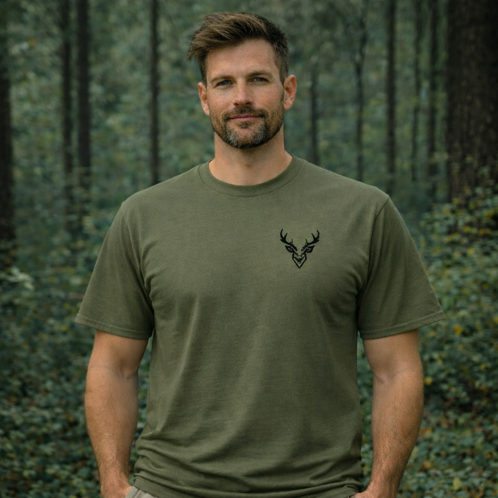 Jagd T-Shirt – Minimalistisches Jäger Shirt mit Brustlogo | Outdoor Nature Style