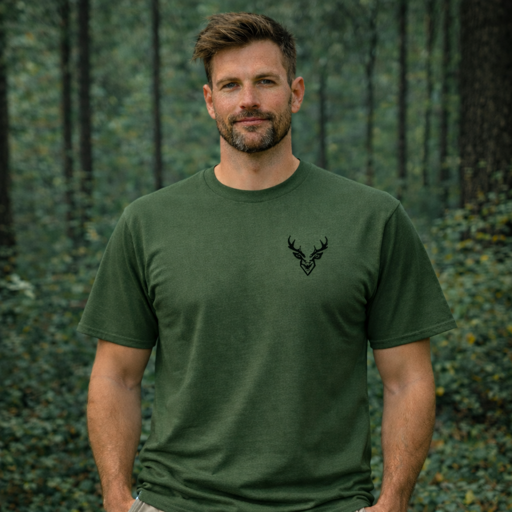 Jagd T-Shirt – Minimalistisches Jäger Shirt mit Brustlogo | Outdoor Nature Style