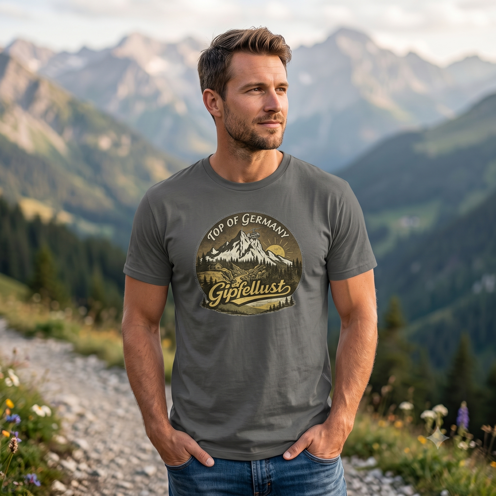 Gipfellust Zugspitze Retro T-Shirt | Top of Germany Vintage Wander Tee