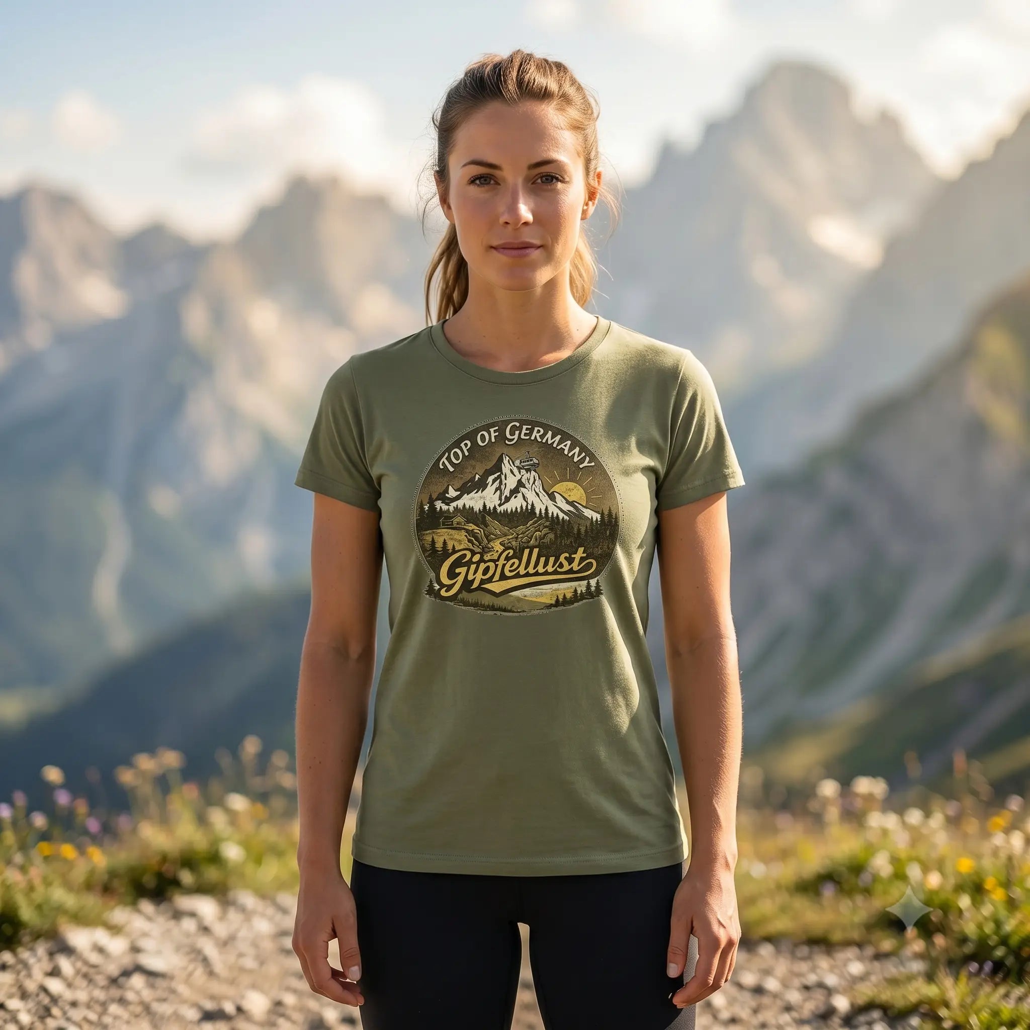 Gipfellust Zugspitze Retro T-Shirt | Top of Germany Vintage Wander Tee
