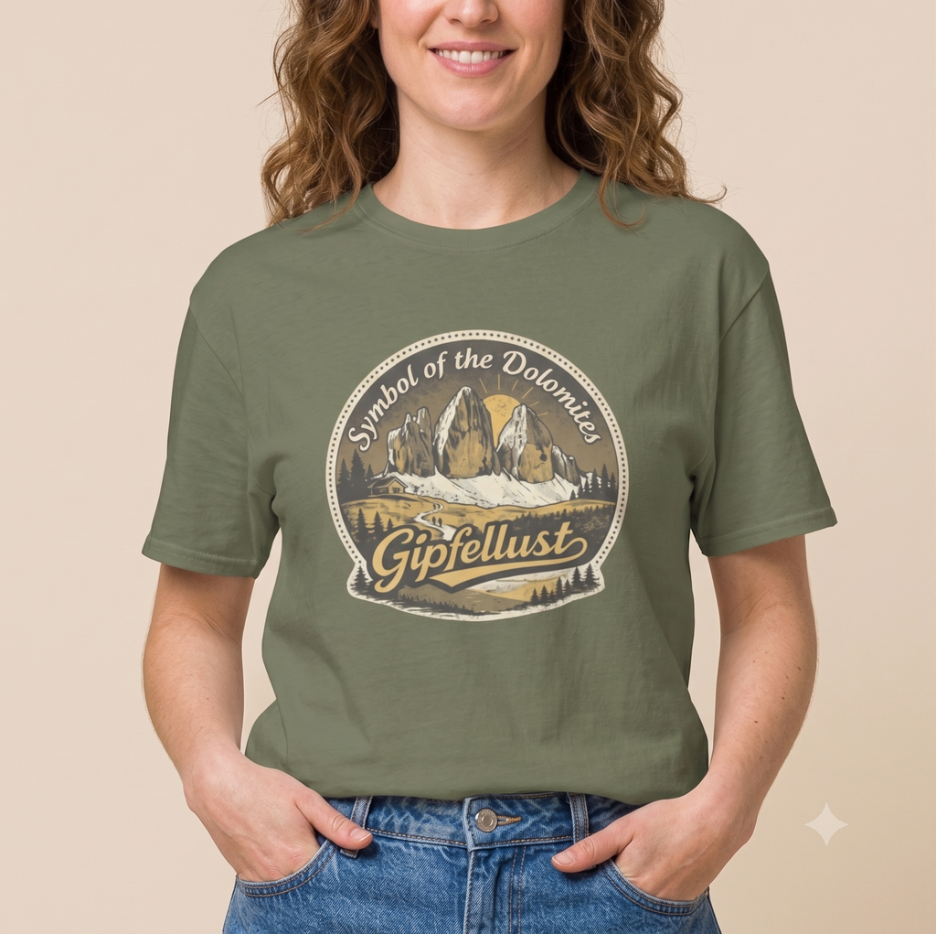 Gipfellust Retro Berge T-Shirt | Unisex Vintage Outdoor Tee