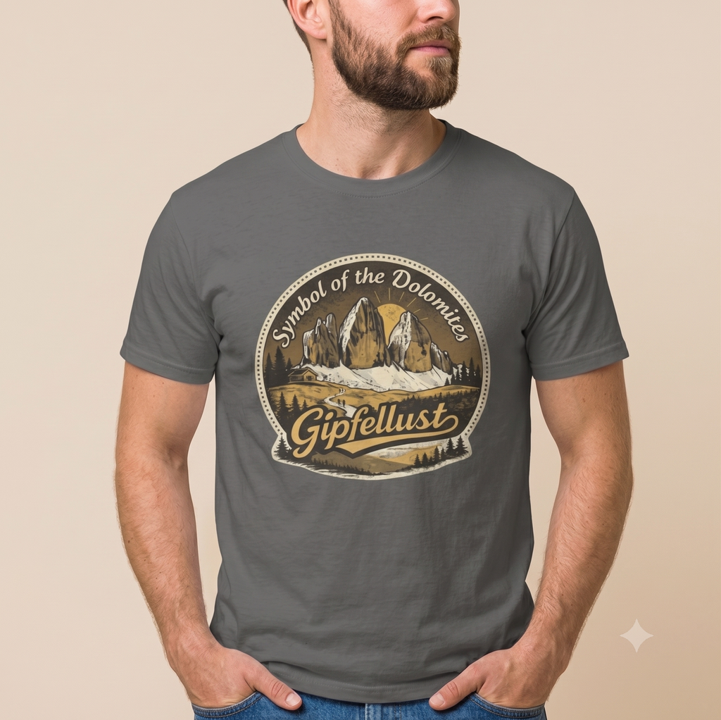 Gipfellust Retro Berge T-Shirt | Unisex Vintage Outdoor Tee