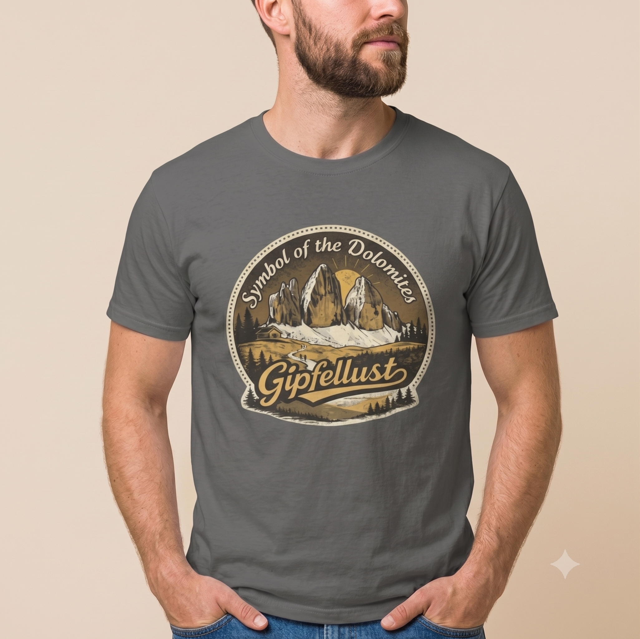 Gipfellust Retro Berge T-Shirt | Unisex Vintage Outdoor Tee