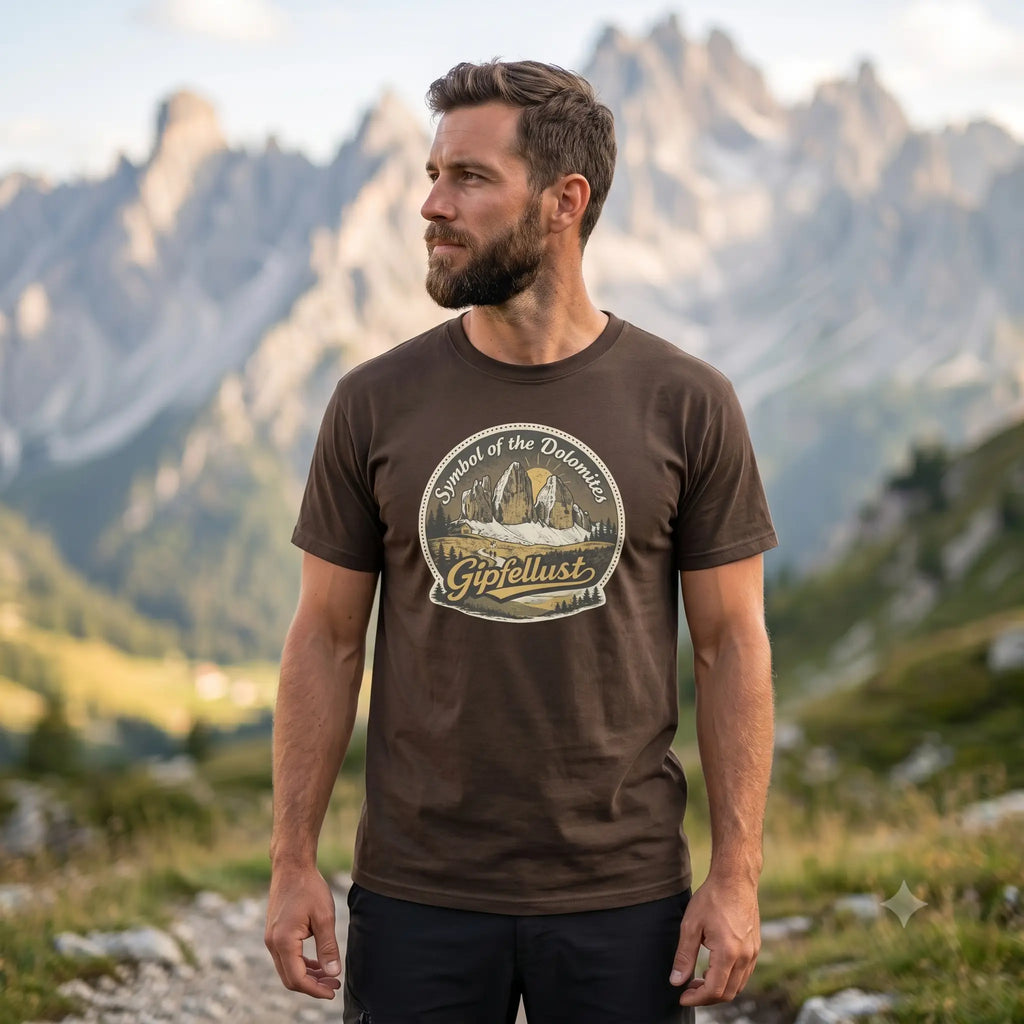 Gipfellust Retro Berge T-Shirt | Unisex Vintage Outdoor Tee