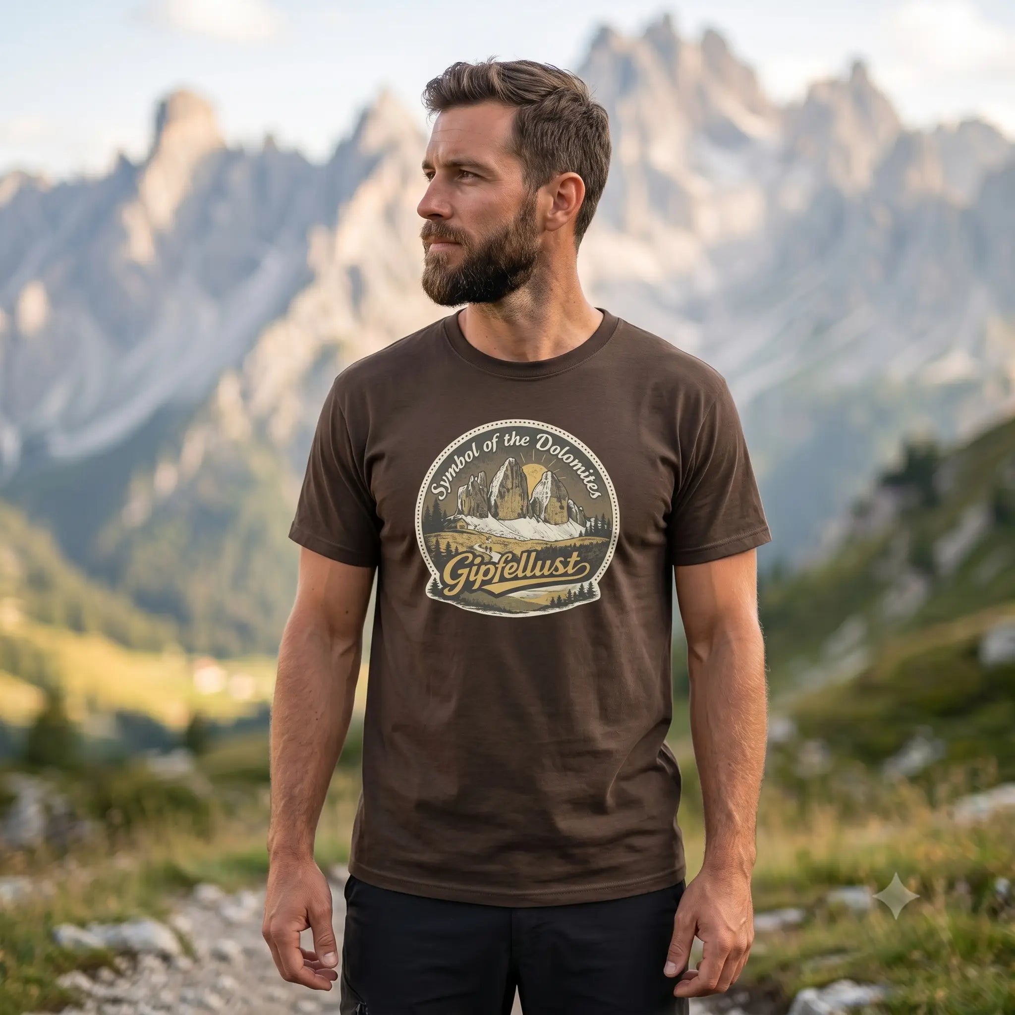 Gipfellust Retro Berge T-Shirt | Unisex Vintage Outdoor Tee