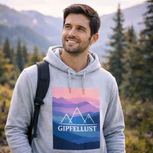 Mountain Hoodie – Unisex Outdoor & Hiking Pullover – Nature Adventure Wear – Gipfellust