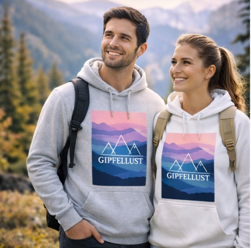 Mountain Hoodie – Unisex Outdoor & Hiking Pullover – Nature Adventure Wear – Gipfellust