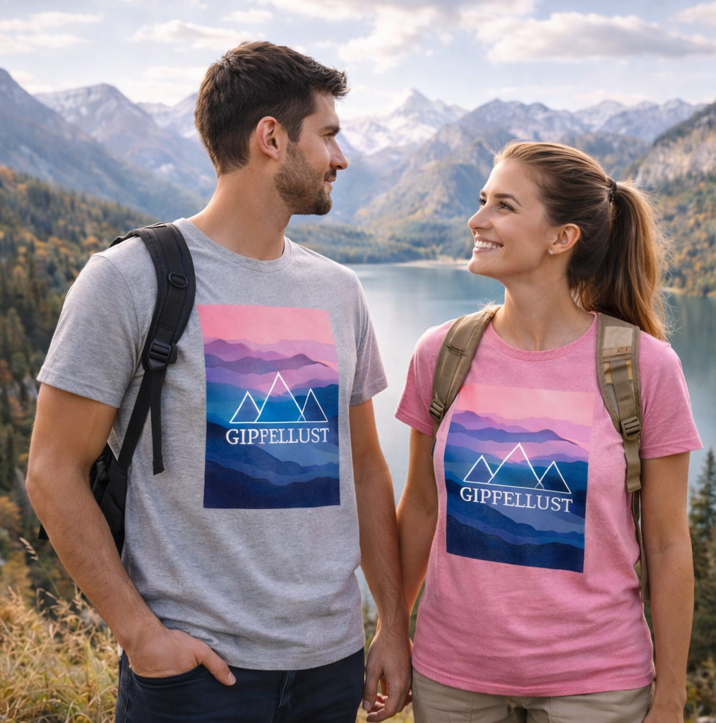 Mountain Vibes Shirt – Minimalistisches Berg T-Shirt Herren – Alpine Outdoor Tee – Hiking Adventure Shirt – Gipfel Wander Geschenk