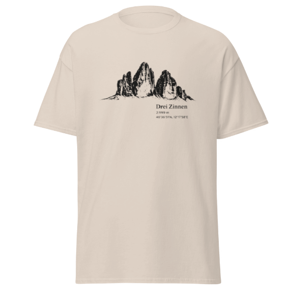 Outdoor Mountain Shirt – Drei Zinnen Alps Hiking Tee – Three Peaks Graphic Shirt – Nature Lover Gift