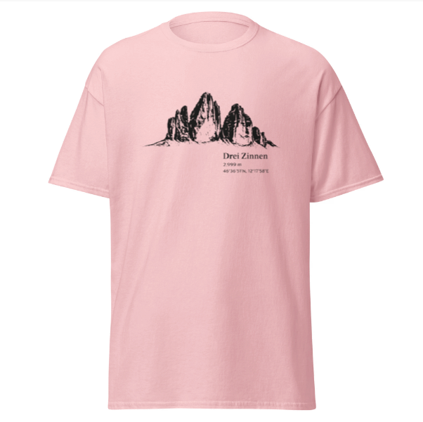 Outdoor Mountain Shirt – Drei Zinnen Alps Hiking Tee – Three Peaks Graphic Shirt – Nature Lover Gift