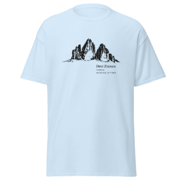 Outdoor Mountain Shirt – Drei Zinnen Alps Hiking Tee – Three Peaks Graphic Shirt – Nature Lover Gift