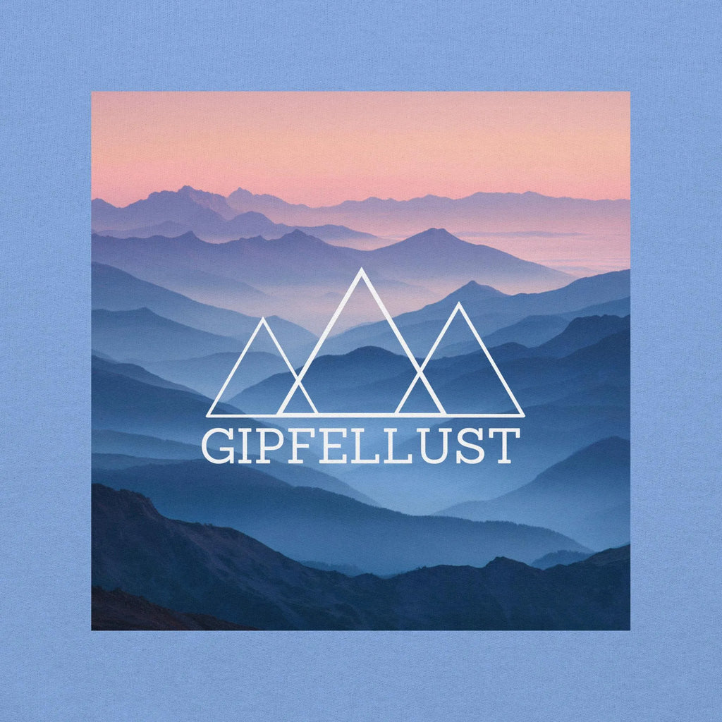 Mountain Hoodie Unisex – Bergmotiv Kapuzenpullover – Sunset Berge Design – Outdoor Hiking Hoodie – Geschenk für Wanderer | Gipfellust