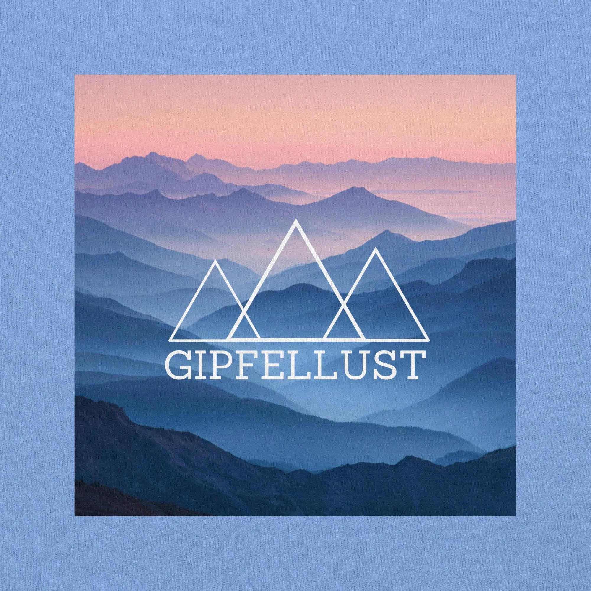 Mountain Hoodie Unisex – Bergmotiv Kapuzenpullover – Sunset Berge Design – Outdoor Hiking Hoodie – Geschenk für Wanderer | Gipfellust