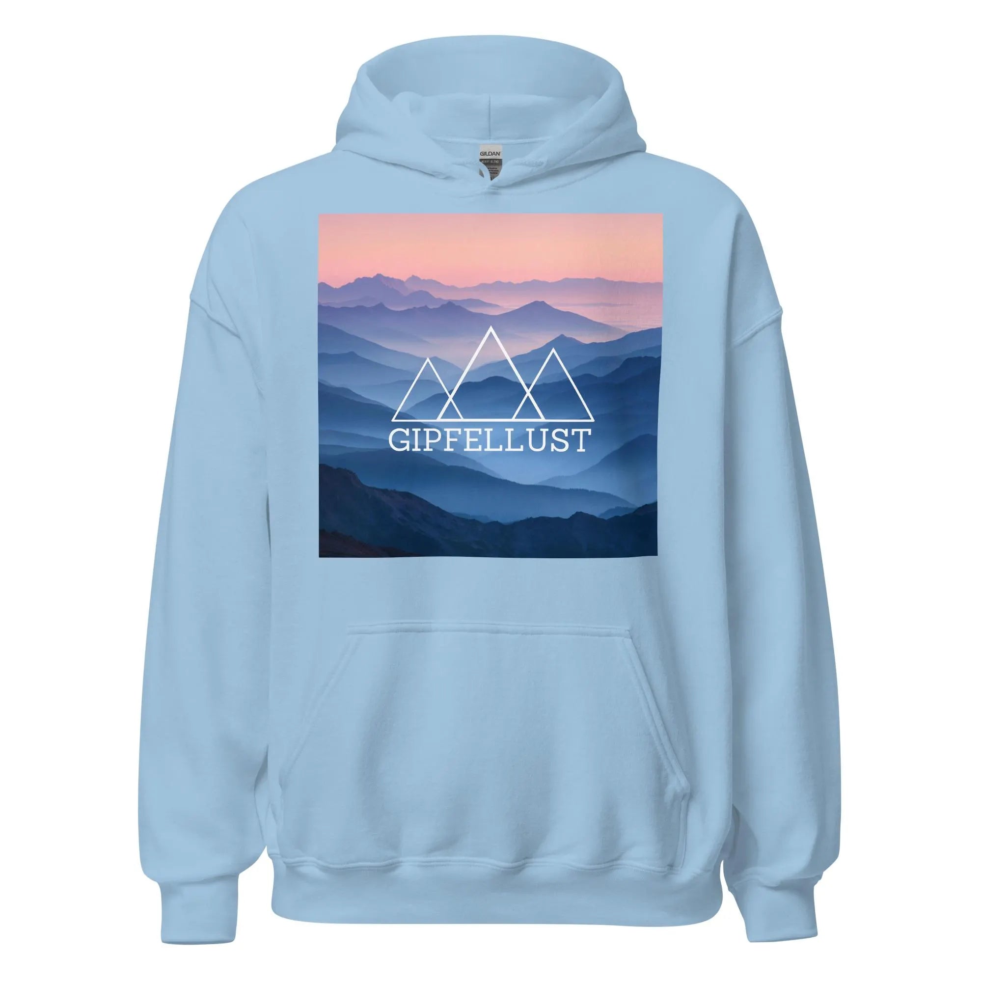 Mountain Hoodie Unisex – Bergmotiv Kapuzenpullover – Sunset Berge Design – Outdoor Hiking Hoodie – Geschenk für Wanderer | Gipfellust